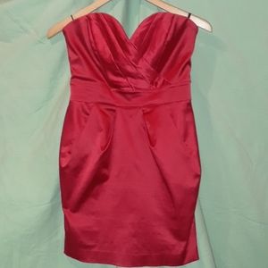 Bebe Satin Sweetheart Cocktail Dress